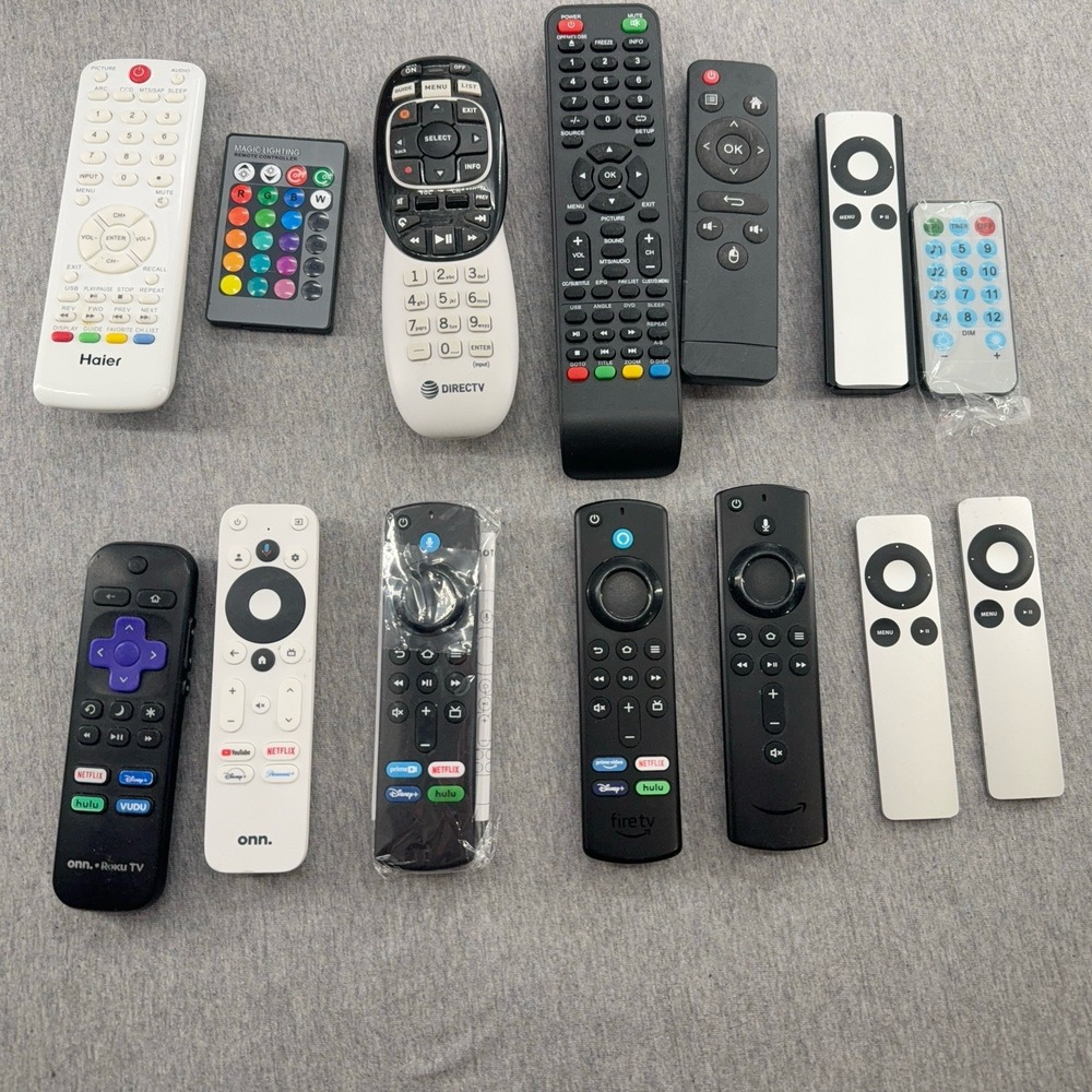 Mixed Lot of 21 Remote Controls Amazon Apple Roku Haier Onn Untested